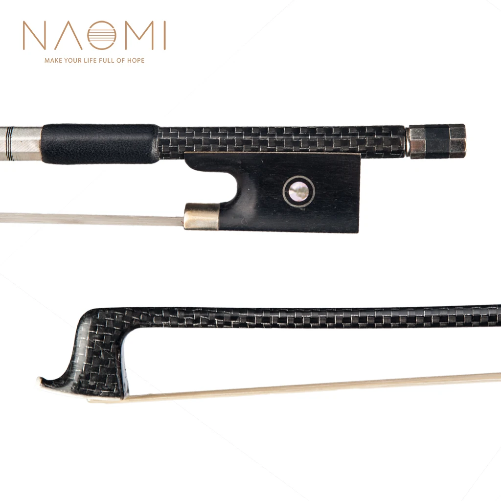 

NAOMI Violin Bow 4/4 Full Size Carbon Fiber Violin Bow For 4/4 Violin W/ Silver Braided Ebony Frog Violin Part & Accessories New