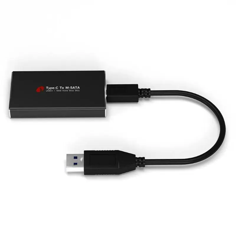 Алюминиевый сплав USB3.1 USB-C type C к MSATA к USB 3,0 Корпус SSD, HDD жесткий диск коробка Внешний чехол для мобильного телефона кабель