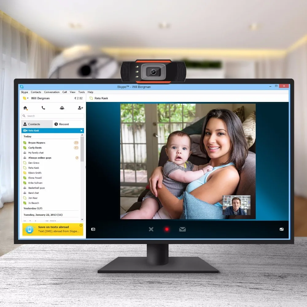 HD веб-камера 3LED 480P PC камера с микрофоном для Skype для Android tv вращающаяся Компьютерная камера USB веб-камера