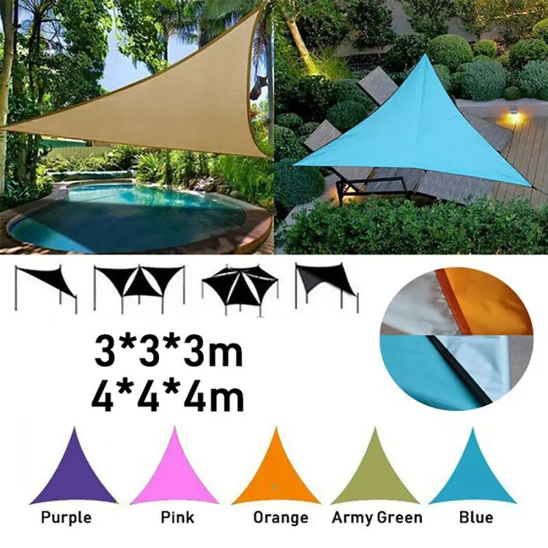 3M/4M Triangle Waterproof Outdooor SunShade Sail Garden Patio Pool Camping Shade Awning Canopy Sunscreen UV Block