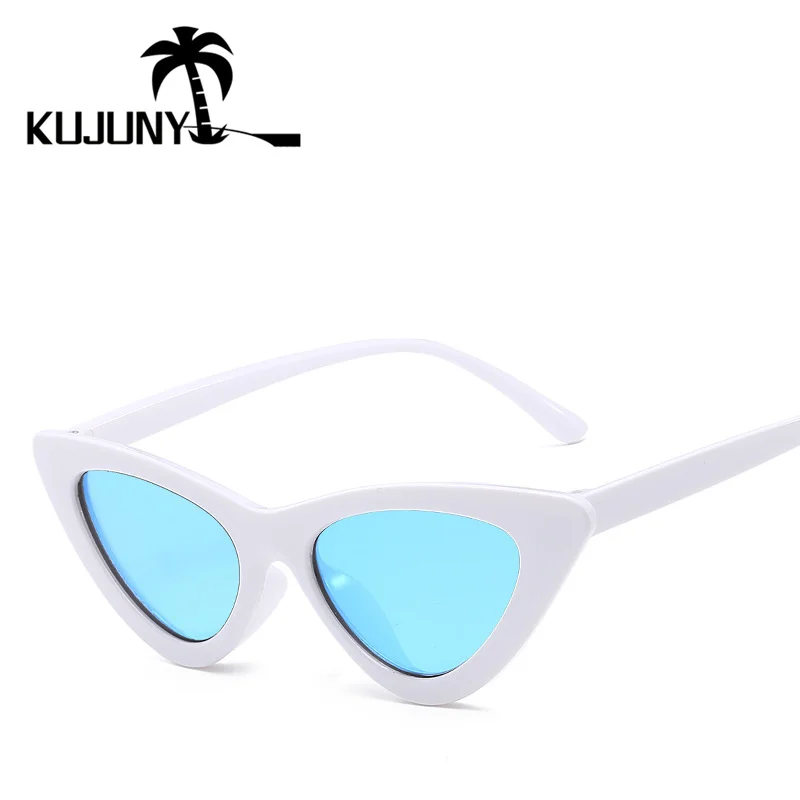 

KUJUNY Small Cat Eye Sunglasses for Women Retro Cat's Eye Female Sunglass Personality Concave Shape Sun Glasses Ladies Spectacle