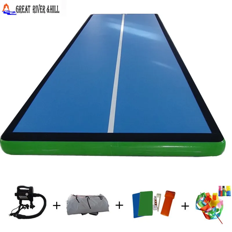 Gymnastics mat flooring for training inflatable air track folding with free pump 8m x 2m 0.2m sale | Спорт и развлечения