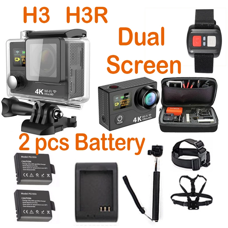 bilder für H3 H3R 4 Karat 25FPS 1080 p Ultra HD plus Cam WIFI Action cam zwei Gehen doppel dual-screen 170D unterwasser pro wasserdichte sport kamera bilder für H3 H3R 4 Karat 25FPS 1080 p Ultra HD plus Cam WIFI Action cam zwei Gehen doppel dual-screen 170D unterwasser pro wasserdichte sport kamera