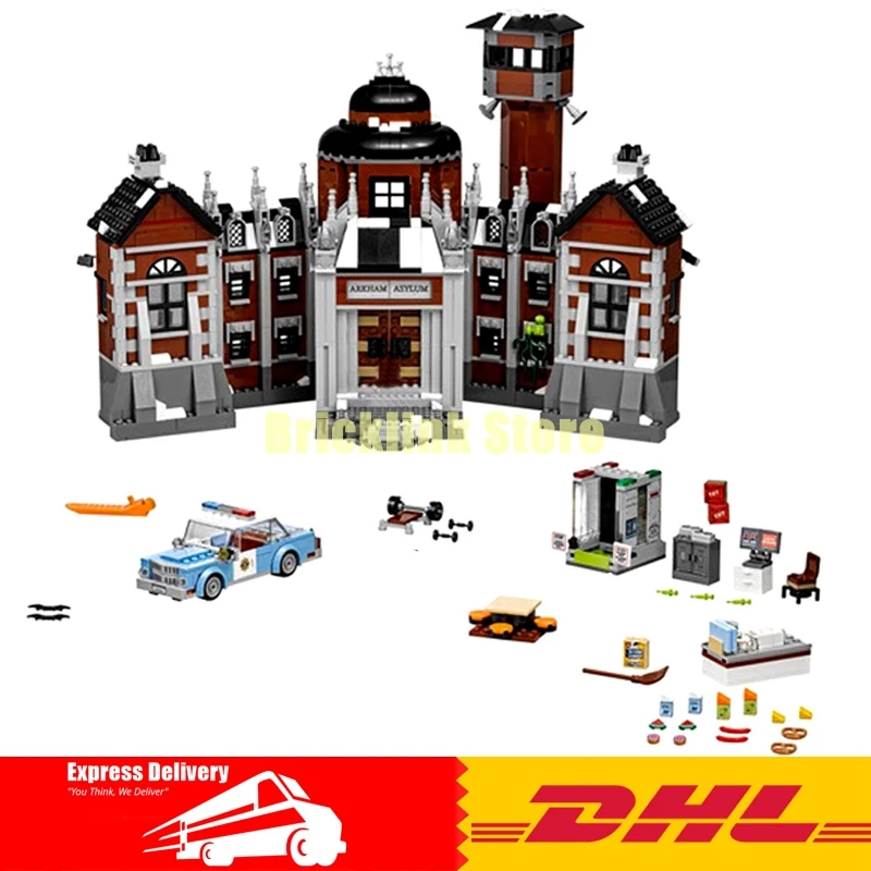 

IN Stock 1628Pcs Lepin 07055 Genuine Series Batman Movie Arkham Asylum Building Blocks Bricks Toys with 70912