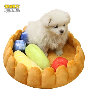 

CAWAYI KENNEL Cake Shape Dog Pet House Cat Bed for Dogs Cats Small Animals Nest Pet Products Cama Perro Hondenmand Pan D1547