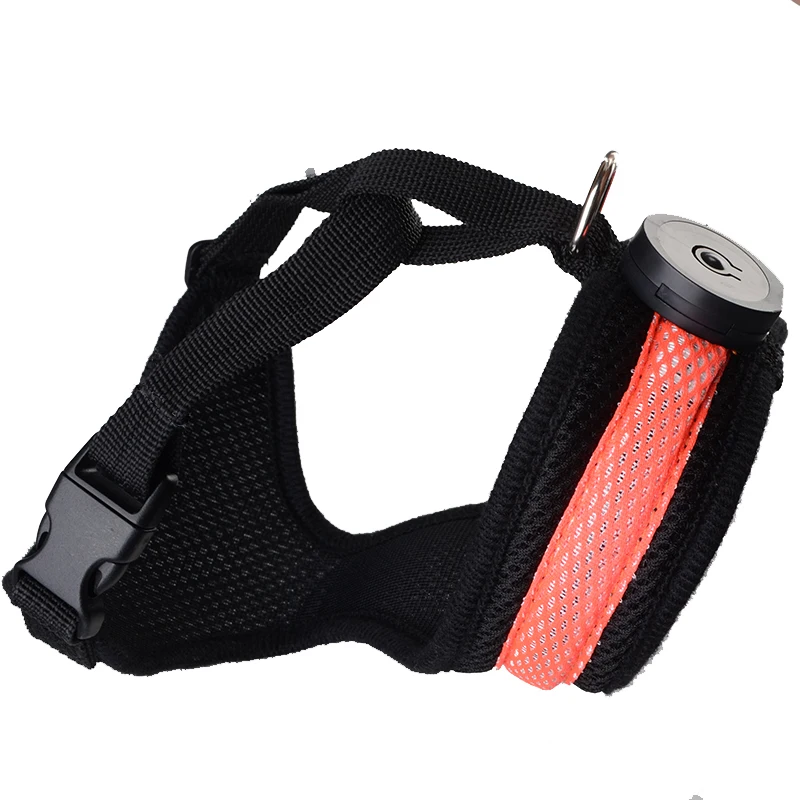 Nylon LED Dog Harness Pet Cat Dog Collar Harness Vest High Quality Safety Night Light Up Dog Harness For Small Big Large Dogs (14)