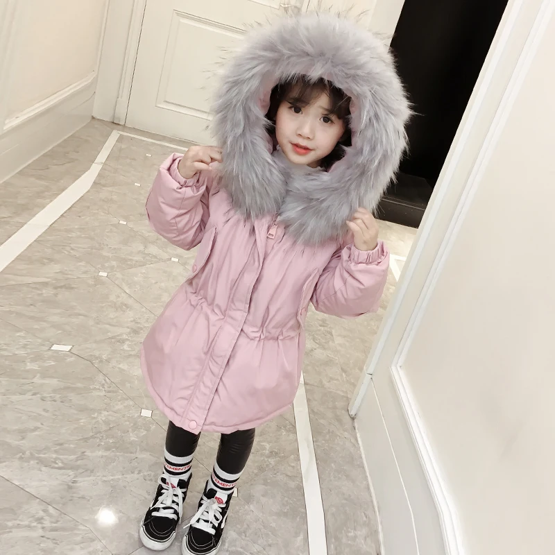 Детская зимняя хлопковая теплая куртка на подкладке из хлопка детская одежда; Куртка парка для девочек; модное повседневное пальто