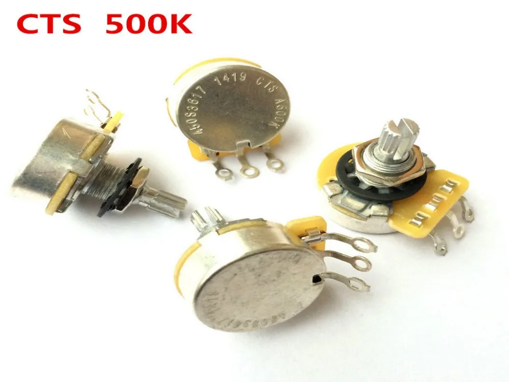 

High quali CTS A500K/L500K (B500K) Guitar series 500K Metal Knurled Shaft Audio Potentiometers/Pots For Electric Guitar/Bass