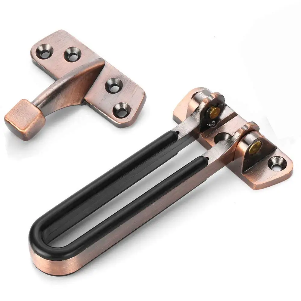 U Swing Bar Lock Door Guard For Hinged Swing In Doors Secondary Security Lock For Home Hotel Bar Length Zinc Alloy Die Cast