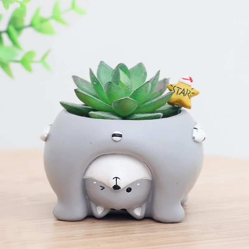 

1pcs Succulent Flowerpot Plant Cartoon Animal Mini Bonsai Cactus Flower Pot Desktop Balcony Home Decor Wedding Birthday Gifts