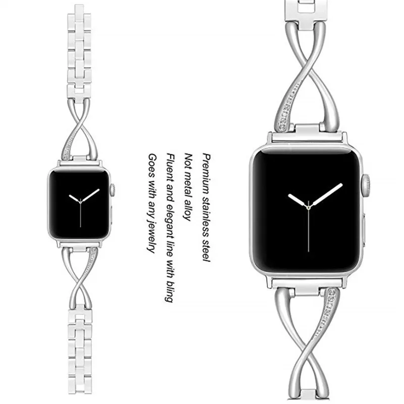 Ремешок из нержавеющей стали для Apple Watch Band 38/ 40 /42 /44 мм сменный браслет цвета