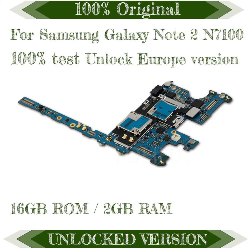 Разблокирована и для samsung Galaxy Note 2 N7105/N7100 материнская плата с чипами 16 Гб Европейская версия основная плата