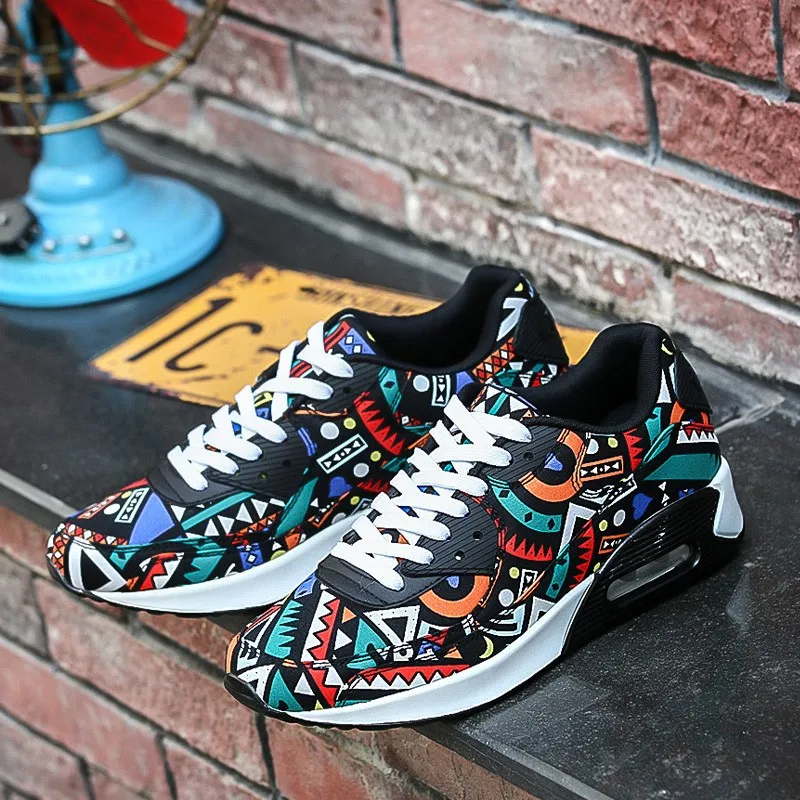  Fashion Men Women Casual Shoes Sport Air Mesh Breathable Trainers Basket Zapatillas Walking Flat Printed Camouflage Mixed Color 