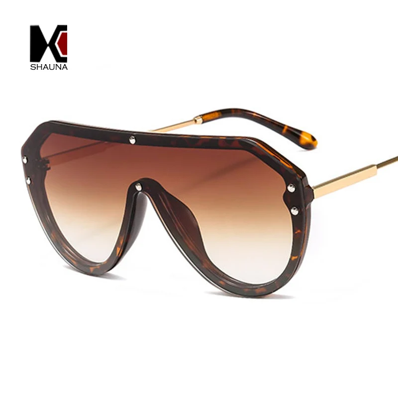 

SHAUNA Oversize Pilot Sunglasses Women Fashion Clear Red Yellow Goggle Shades Men