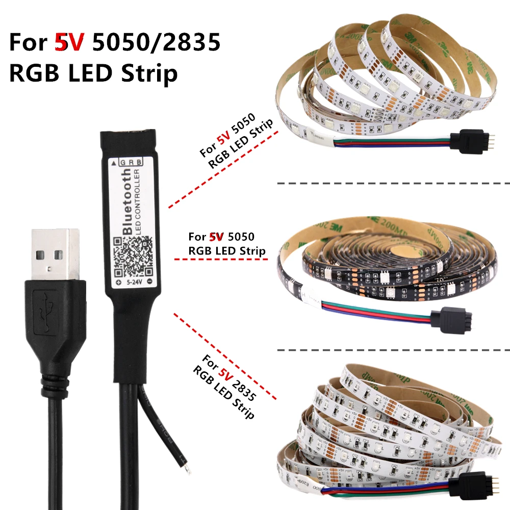 5 В USB RGB светодиодный контроллер Bluebooth мощность для ТВ ПОДСВЕТКА светодиодный RGB 5050 2835 пульт дистанционного управления домашний Красочный