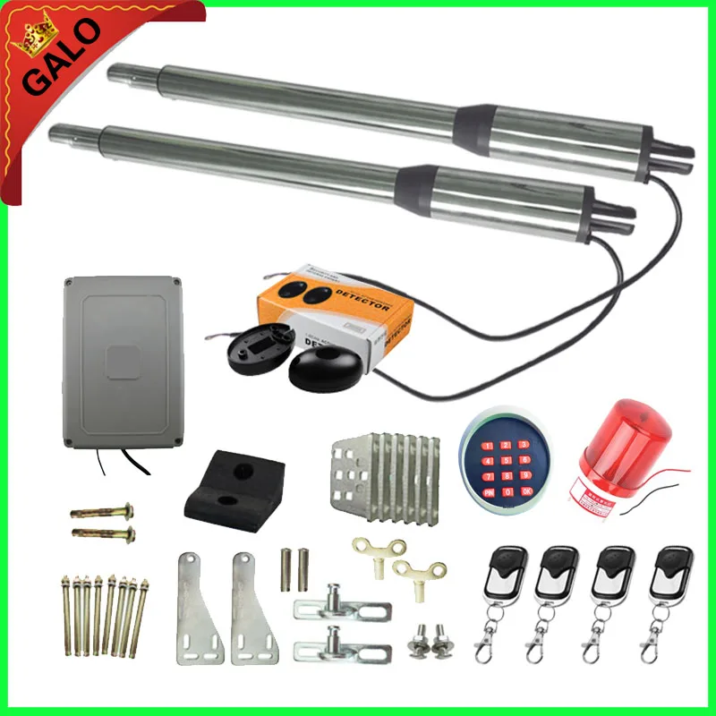 Galo AC 110V/220V Electric Linear Actuator 300kgs Engine Motor System Automatic Swing Gate Opener + 4 remote control