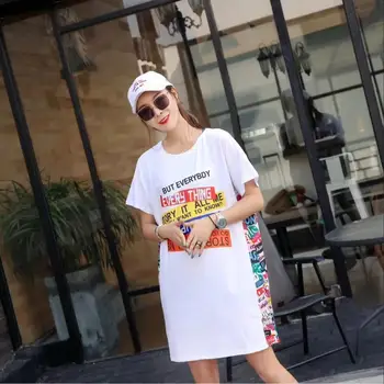

Tide brand 2019 spring and summer new street long section head short sleeve chic port wind loose women's T-shirt wholesale