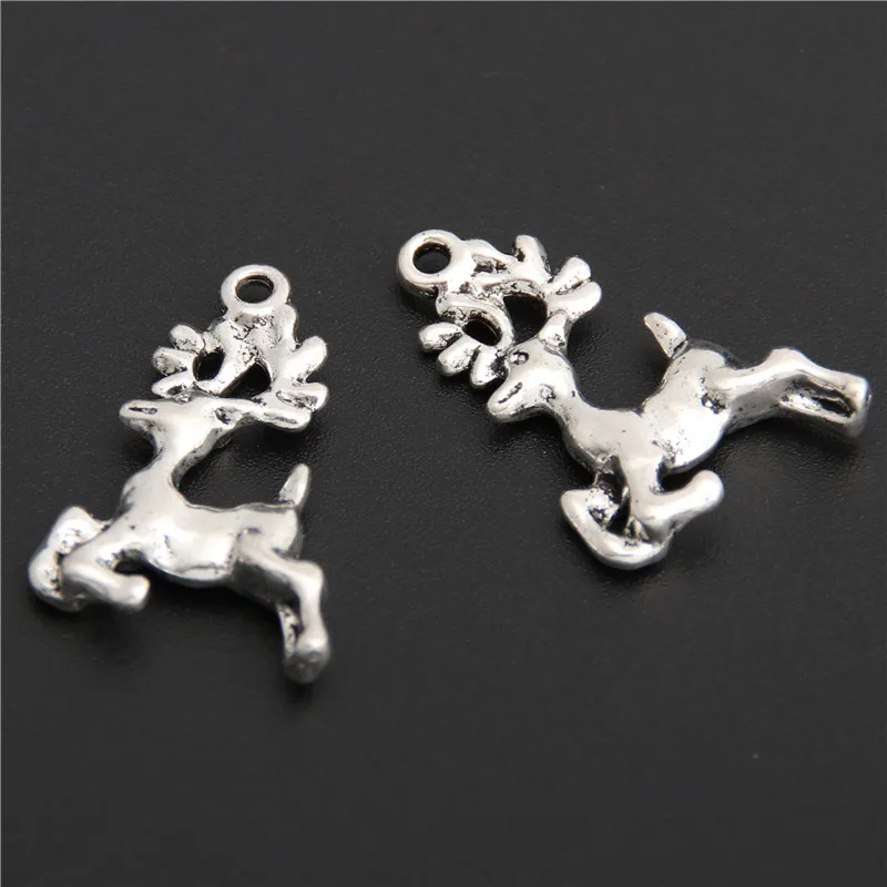 

10pcs Cute Antique Silver Elk Deer Charms Pendants For DIY Jewelry Making A2880