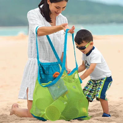 

2019 Children Beach Mesh Toys Game Bag Organizer Kids Folding Sand Away Net Tote Outdoor New