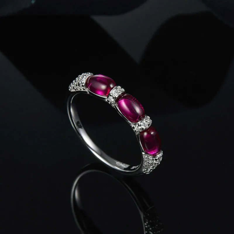 

925 sterling silver micro-inlaid zircon fashion personality simple candy ring