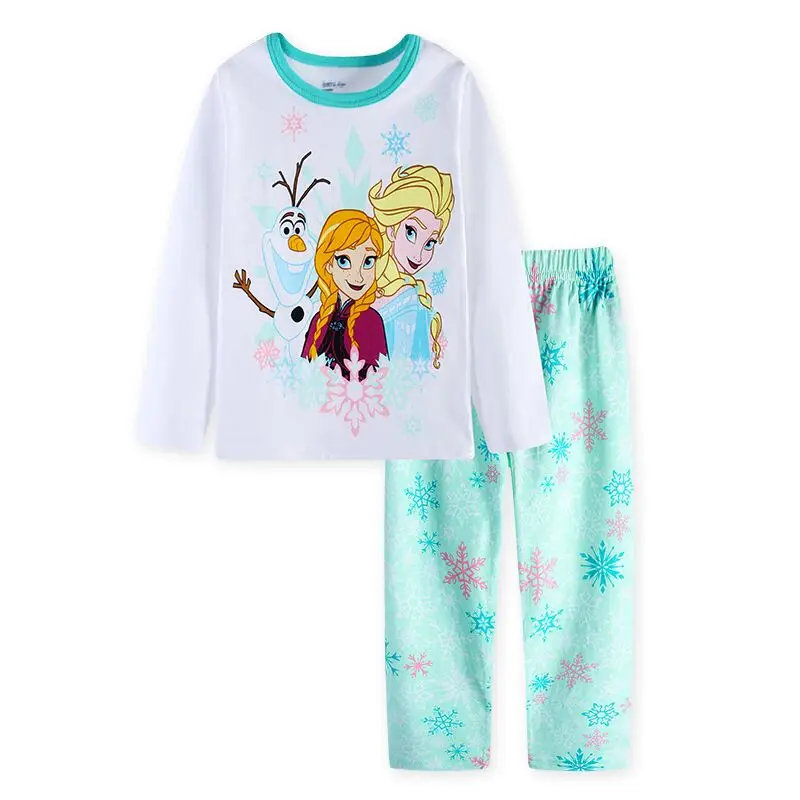Детские пижамы хлопковые пижамы с длинными рукавами одежда для сна принцессы для маленьких мальчиков и девочек топ+ штаны комплект детской одежды из 2 предметов - Цвет: color at picture