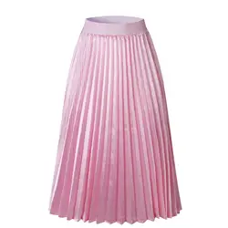 Женские плиссированные элегантный эластичный пояс миди шифоновая юбка дамы длинные Пышная юбка пикантные милые юбки для вечеринок летние