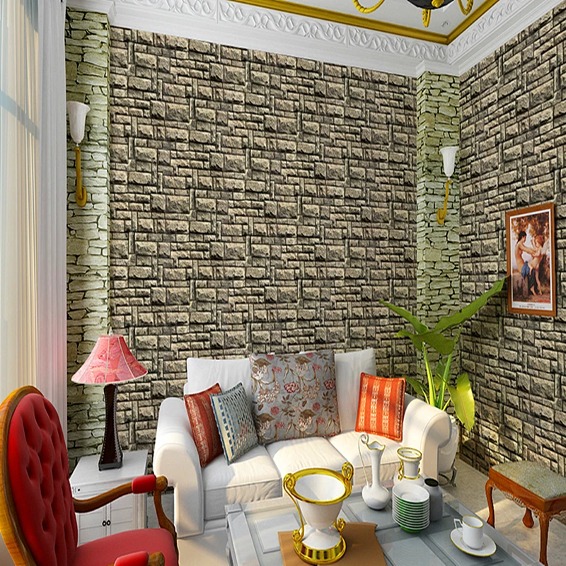 3D bricks wallpaper roll 3D PVC wall paper for living room bedroom