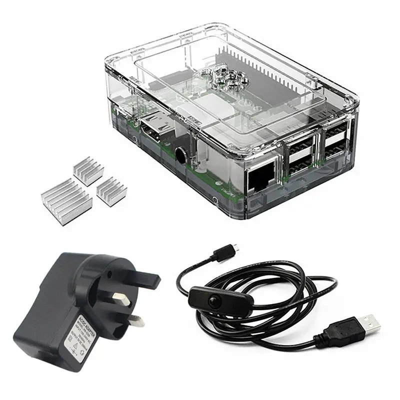Elecrow Raspberry Pi 3 Starter Kit UK Plug Power Supply+ Heatsinks and