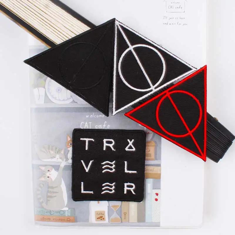 

DIY Harry Potter Deathly Hallows Patch Iron-on Patches For Clothing Military Badge Embroidered Patches Applique On Clothes DIY G
