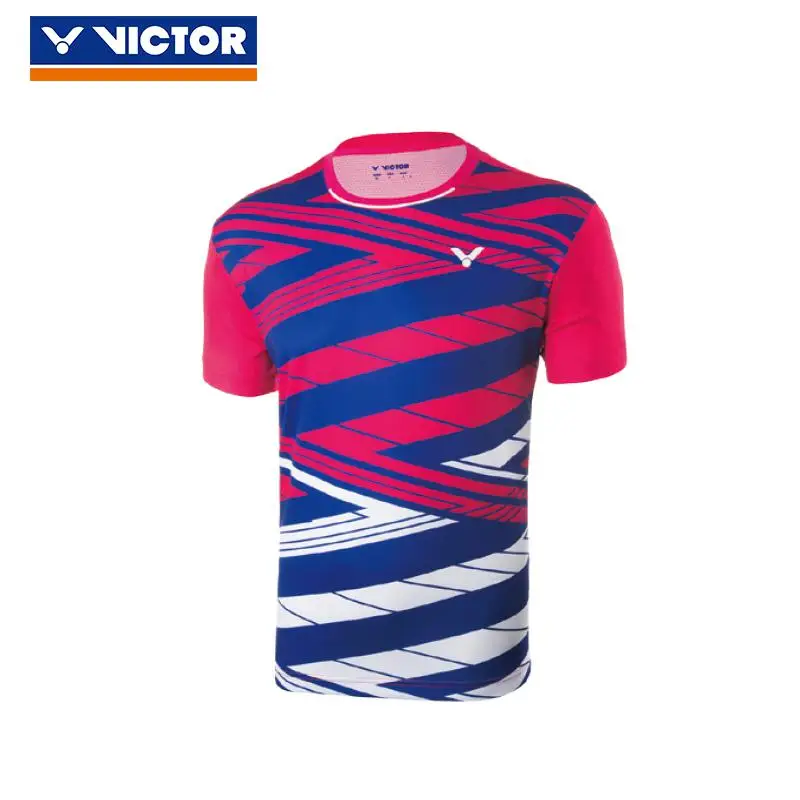 Victor National Team Competition Tournament Series Badminton Jersey Short Sleeve Blouse For Men T 80002 - Цвет: T-80002