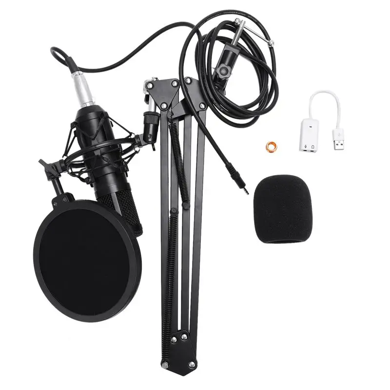 Hot Professional full set of meals BM 900 Condenser microphone Phantom power USB sound card Recording studio KTV/PC Microphone