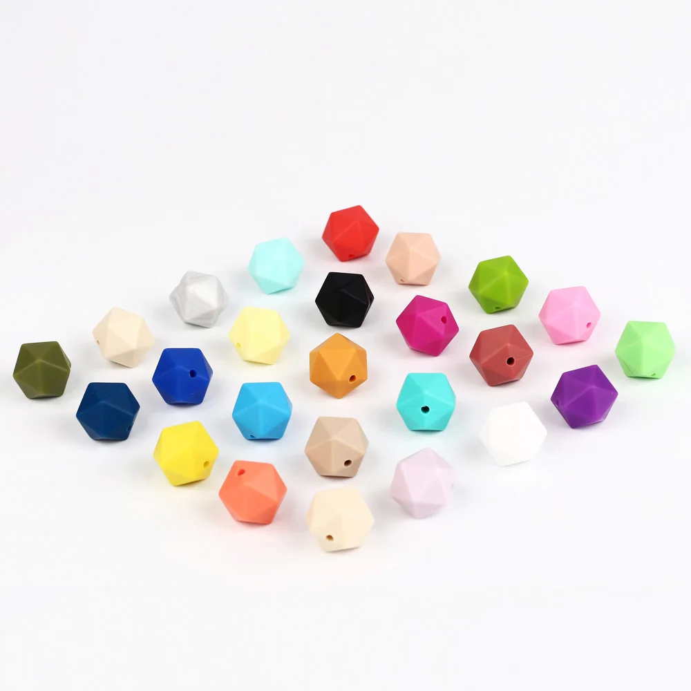 TYRY. HU 100 шт Icosahedron силиконовые бусины для прорезывания зубов DIY ожерелье