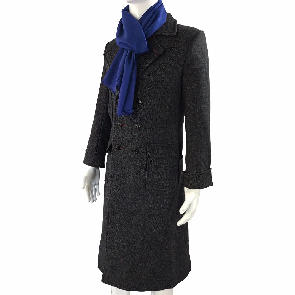 Sherlock Holmes Cape Coat Costume Cosplay Jacket Wool Christmas Gift With Scarf5