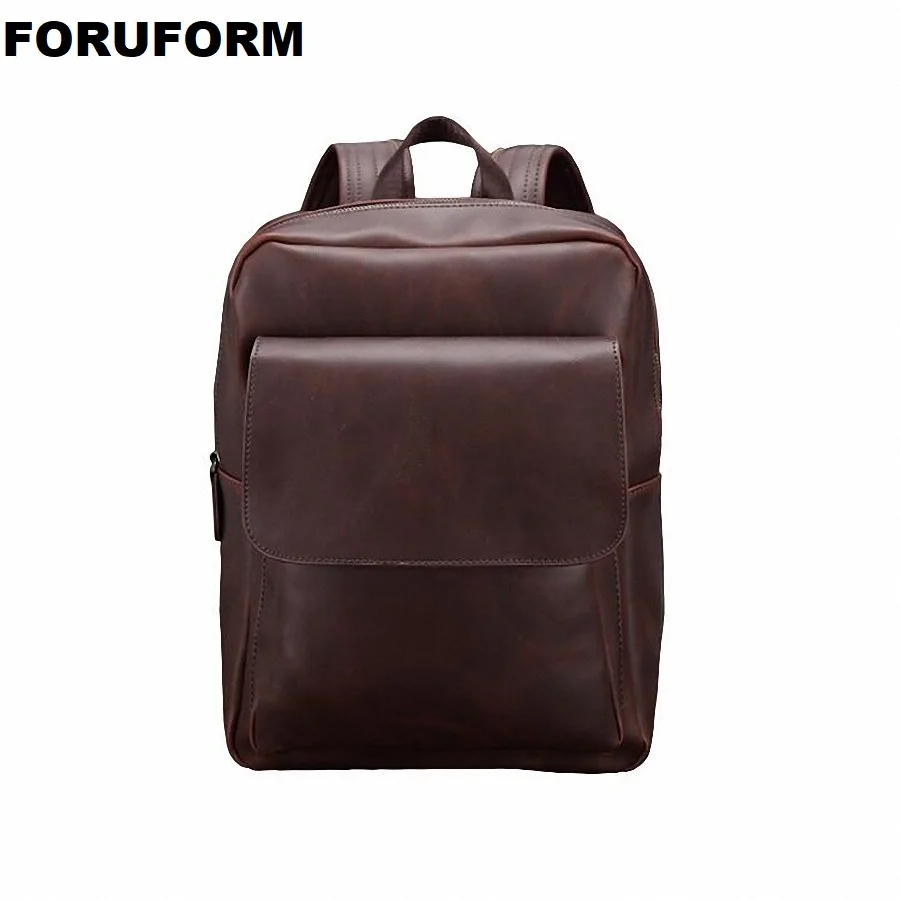 

Men Leather Large Capacity Backpack Youth Travel Rucksack School Book Bag Male Laptop Casual Bagpack Shoulder Bags LI-2479