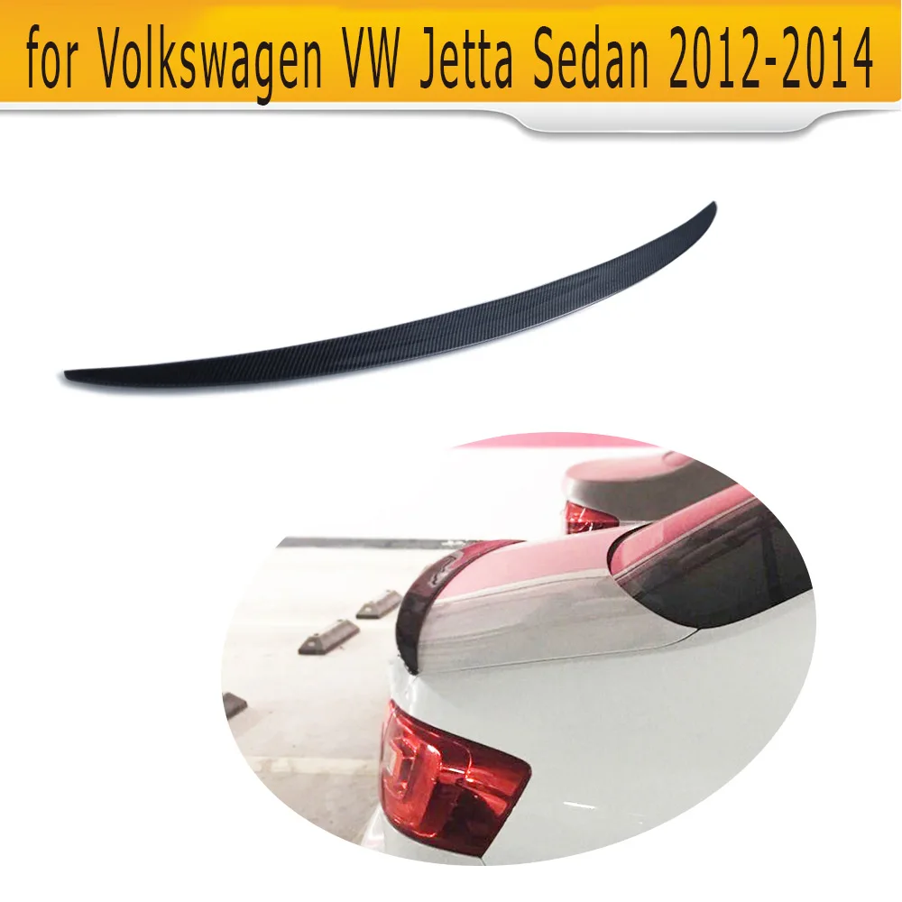 Углеродного волокна задний багажник губ крыла Спойлер для Volkswagen VW Jetta Седан 4 двери 2012 2013 S GLI TDI SEL SE