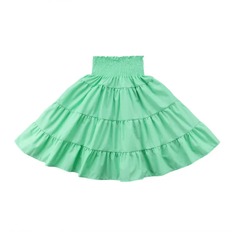 Pudcoco Toddler Girls Skirts Elastic High Waist Pleated Skirt Casual
