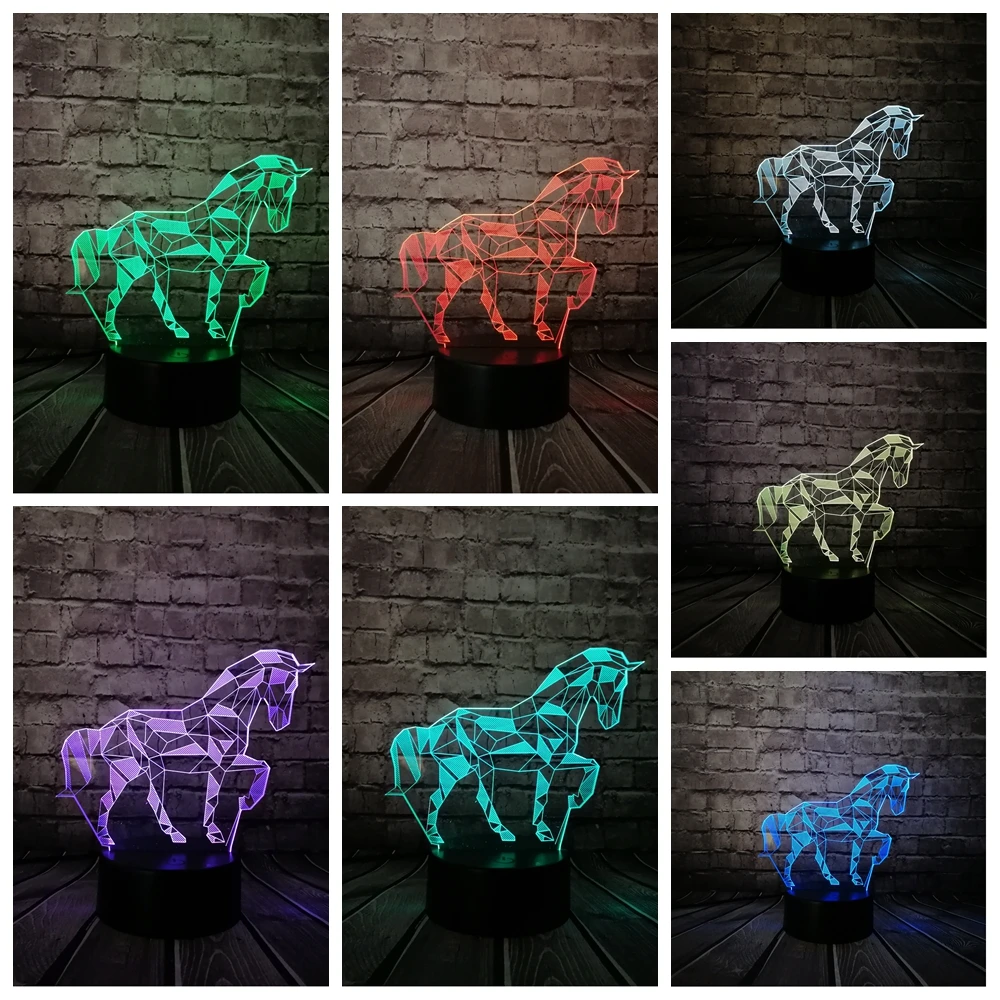 Новинка года животных Kawaii Единорог 3D светодио дный Светодиодная лампа ночник многоцветный RGB лампы Рождество декоративные подарок мультфильм игрушечные л - Испускаемый цвет: unicorn 5