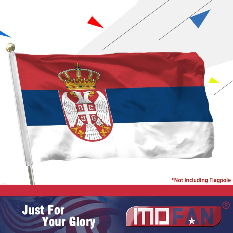 MOFAN флаг сербии красивые сшитые и яркие цвета bandera Сербия полиэстер Домашний