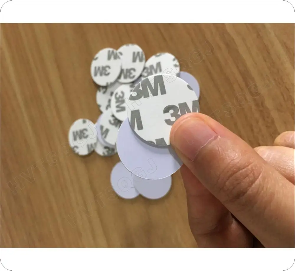 

50pcs 25mm 13.56 Mhz RFID Cards IC 3M Sticker Coin Cards FM1108 Chip Compatible S50 For Access Control