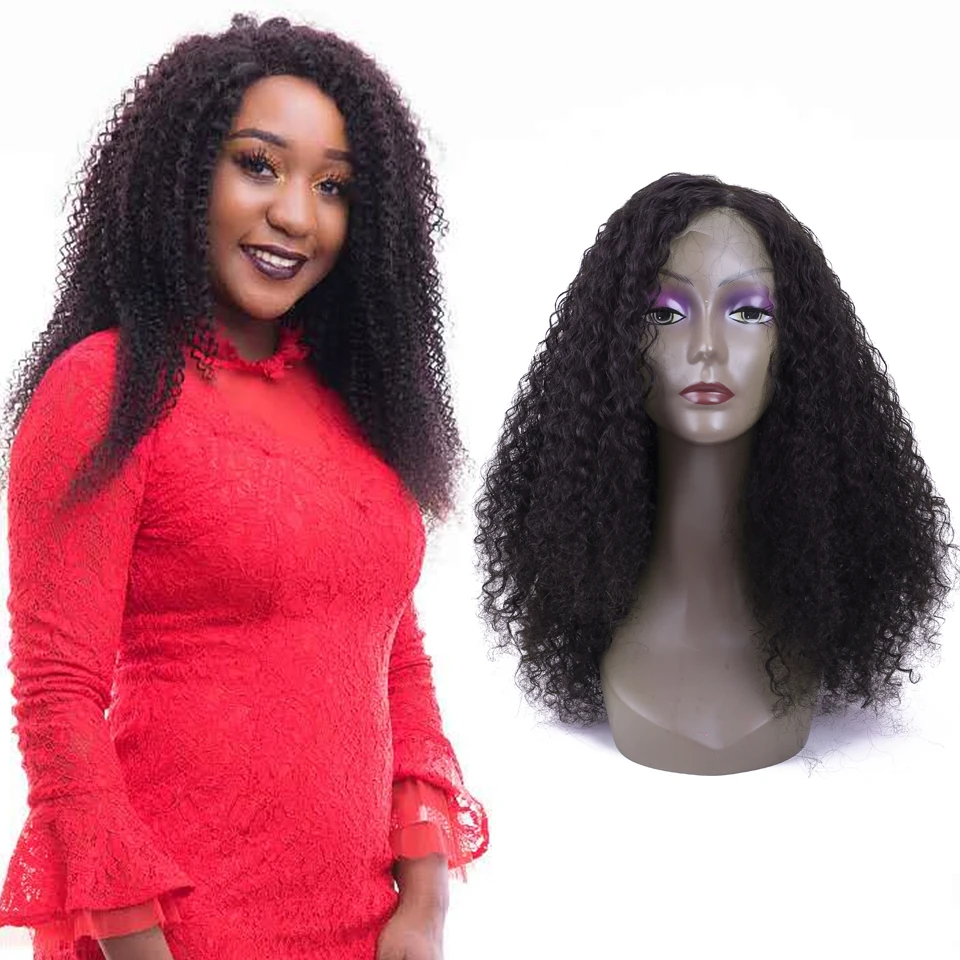 SYK 13x4 Синтетические волосы на кружеве человеческих волос парики для черный Для женщин Реми бразильские странный вьющиеся Синтетические