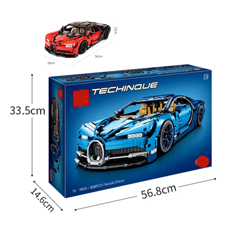

Racing car series Bugattied Chiron construction blocks technique Super Vyreoned toys for children's gift le ge ou