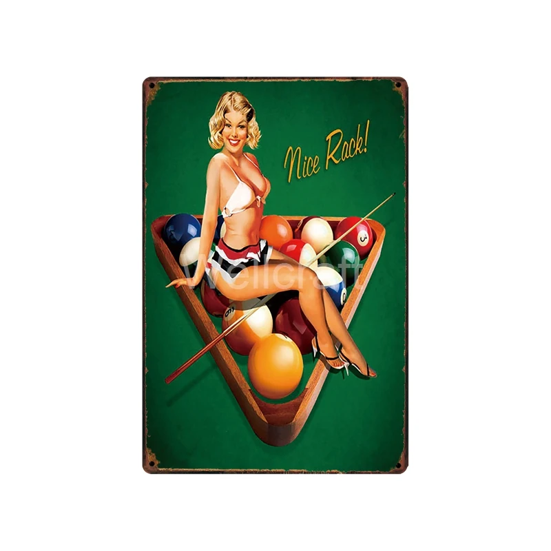 [WellCraft] казино гараж покер Pin up Красота Сексуальная Оловянная вывеска плакаты художественная винтажная железная живопись индивидуальный Декор LT-1739