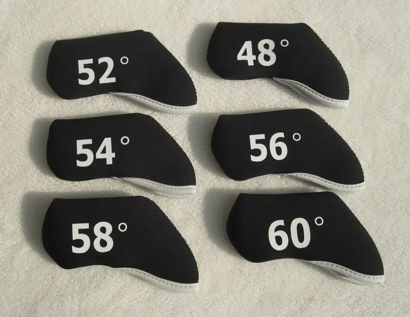 

Neoprene Golf Sand Wedge Headcover wedge set Head Cover 6pcs/pack black color Duble numbers printed