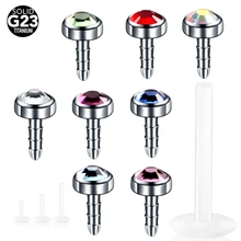 1 шт 16G G23 титановая губная серьга козелка серьги, Надеваемые На ушной хрящ Панк Cz драгоценный камень круглый Козелка, украшение для пирсинга губ Монро уха серьги, Надеваемые На Ушной Хрящ Пирсинг