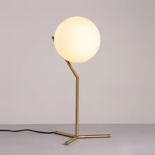 Nordic диаметром 20 см белый Стекло настольная лампа шар золотой светильники прикроватных тумбочек E27 светодиодный рабочий свет для Спальня lamparas de Меса