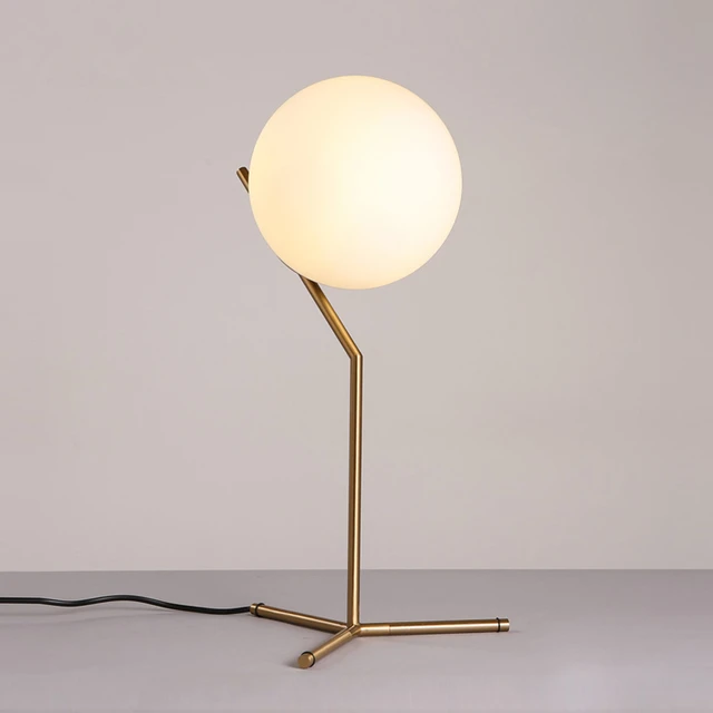 Nordic Dia 20cm White Gl Ball Table Lamp Gold Bedside Lamps Nordic Dia 20cm White Gl Ball Table Lamp Gold Bedside Lamps E27 Led Desk Light