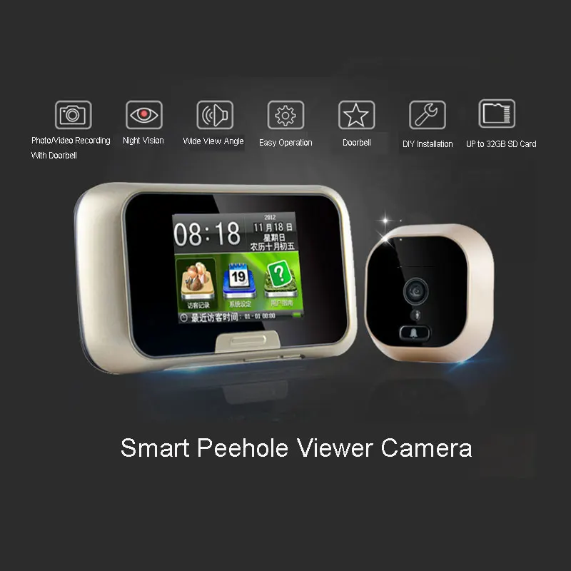 Free Shipping 2 8 Video Peephole Digital Wireless font b Door b font Viewer Peephole font