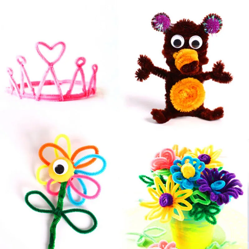 

50pcs Plush Stick And Shilly-Stick Children's Educational Toys Handmade Art DIY Materials and Craft Materials