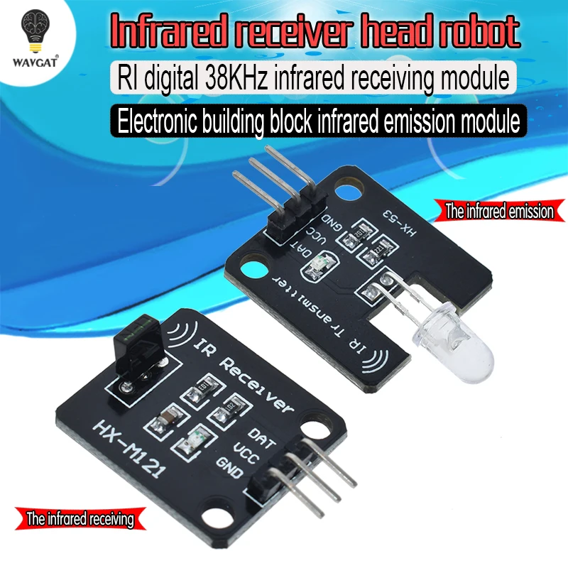 

1set/lot 38KHz IR Infrared Transmitter Module IR Digital Infrared Receiver Sensor Module For Arduino Electronic Building Block