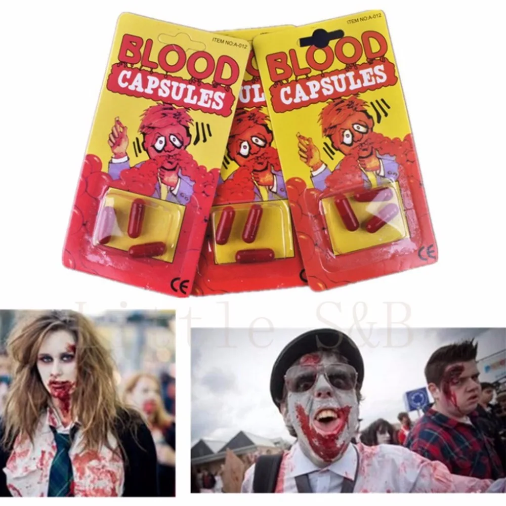 9pcs Fake Blood Bloody Bleeding Effect Halloween Fancy Dress Horror